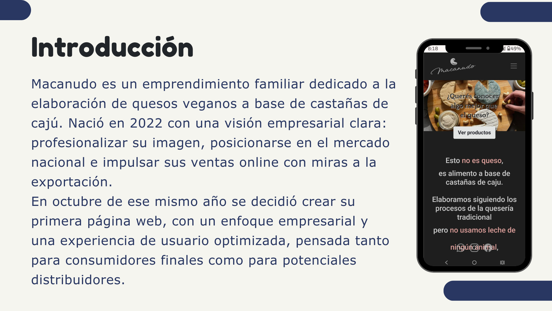 introduccion a proyecto alimentos macanudo